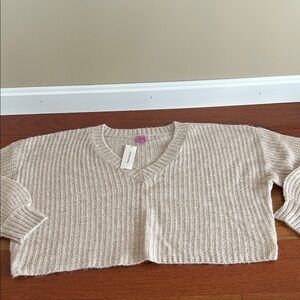 Ladies size small NWT Beige vneck sweater
